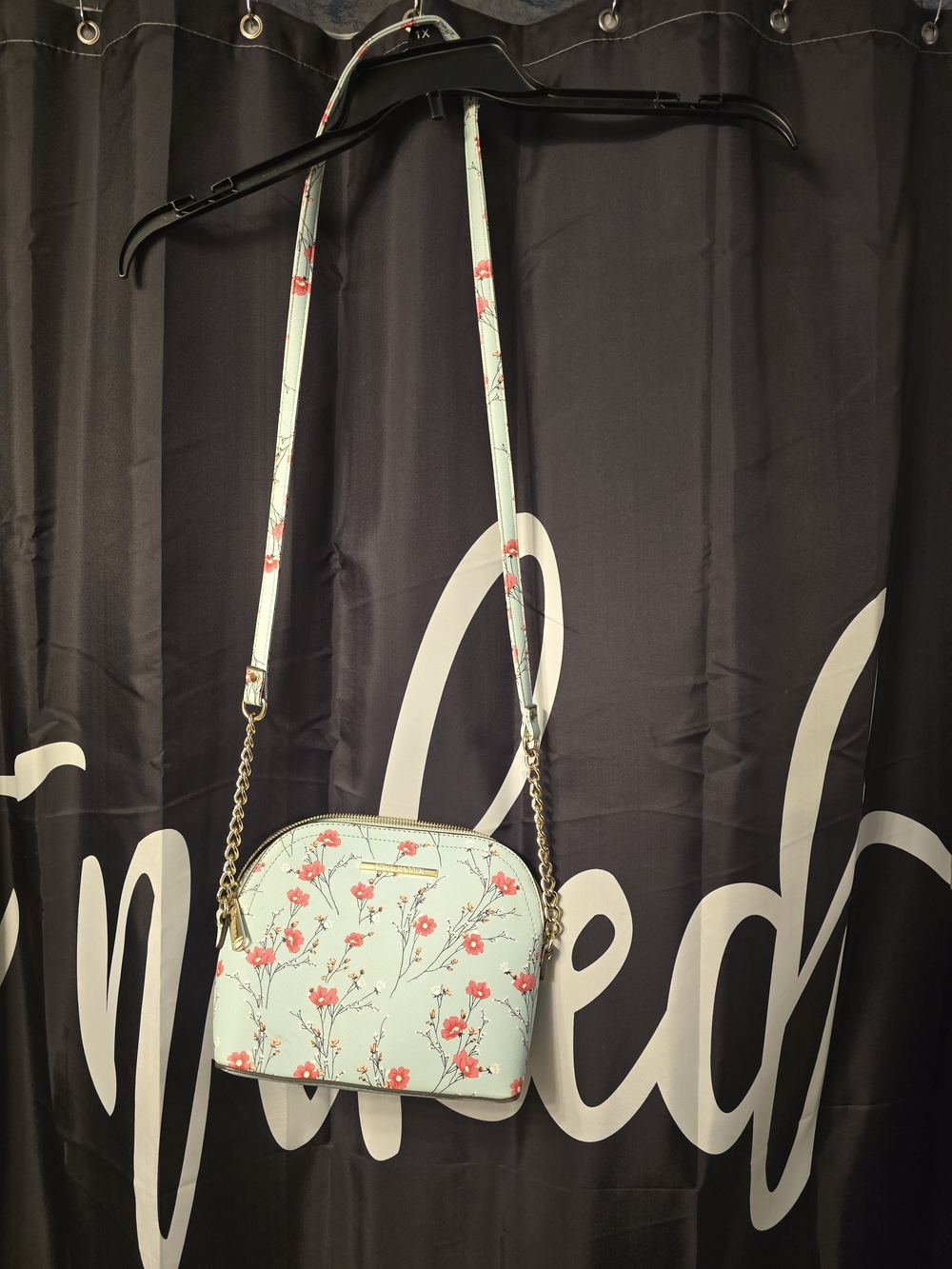 Steve Madden Mint Floral Crossbody Bag with Red Accent